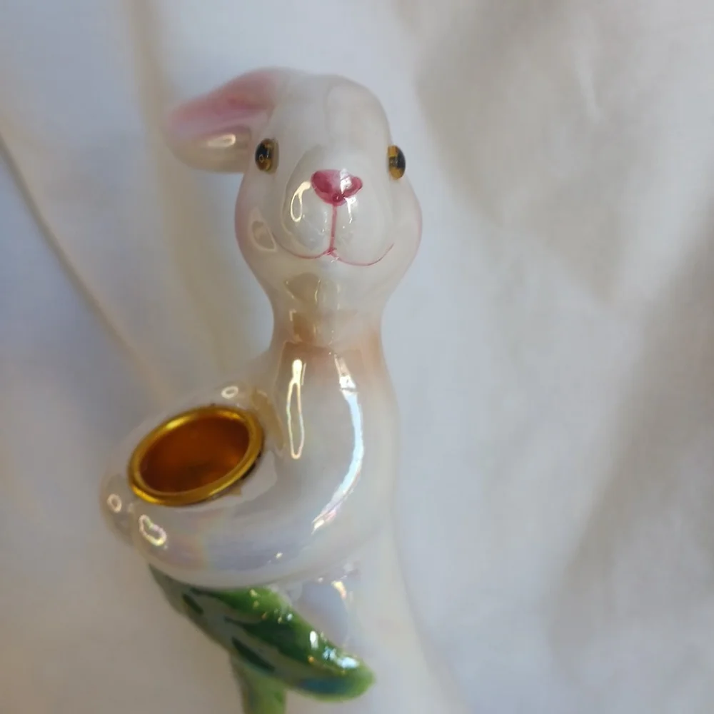 Department 56 Rabbit Easter Iridescent Candle Holder